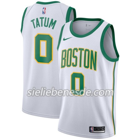 Herren NBA Boston Celtics Trikot Jayson Tatum 0 2018-19 Nike City Edition Weiß Swingman